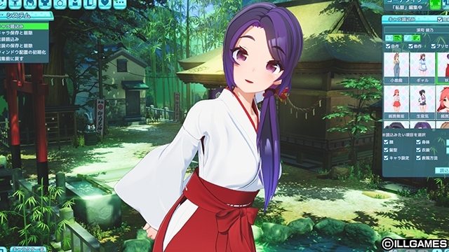 神社の巫女装束のキャラクリエイト