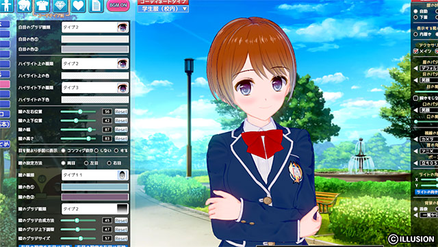 Adjusting eyes and highlights in character creation