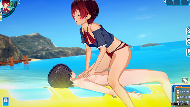 A girl straddling on a banana boat at sea