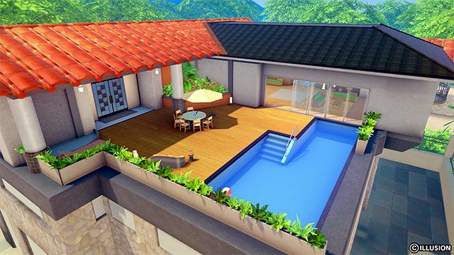 Exterior of the スイートルーム with a pool